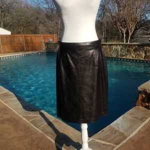 Escada Leather Skirt